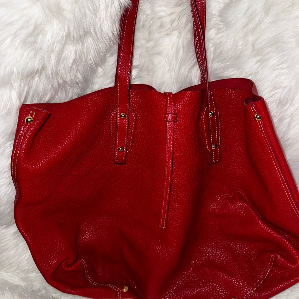 J.McLaughlin Red Leather Tote Bag